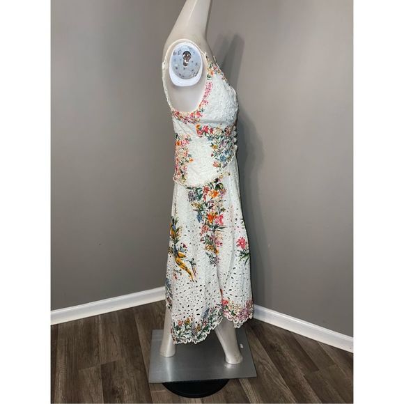 NWOT Farm Rio Delicate Forest Scarves Midi Dress Size S $295 - Picture 7 of 9